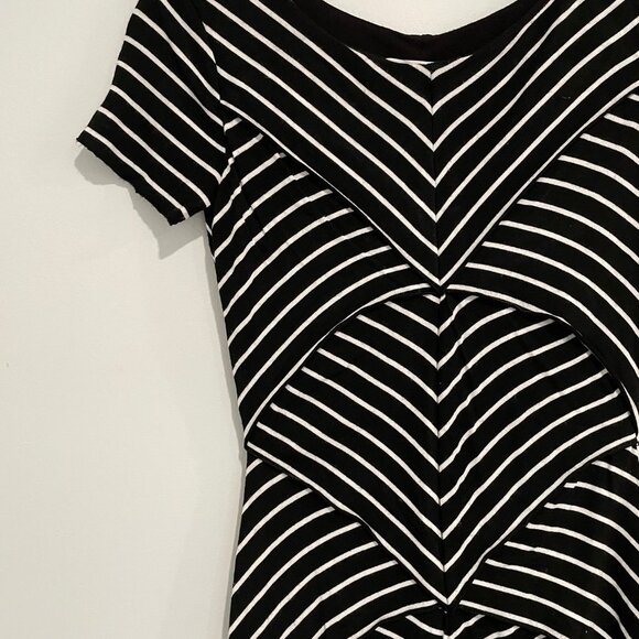 Bailey 44 Black and White Striped Short Sleeve Dress Size XS - Picture 3 of 13